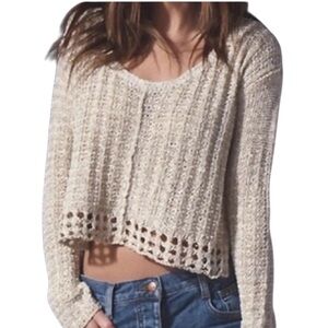 Free People Cotton Linen Knit Sweater